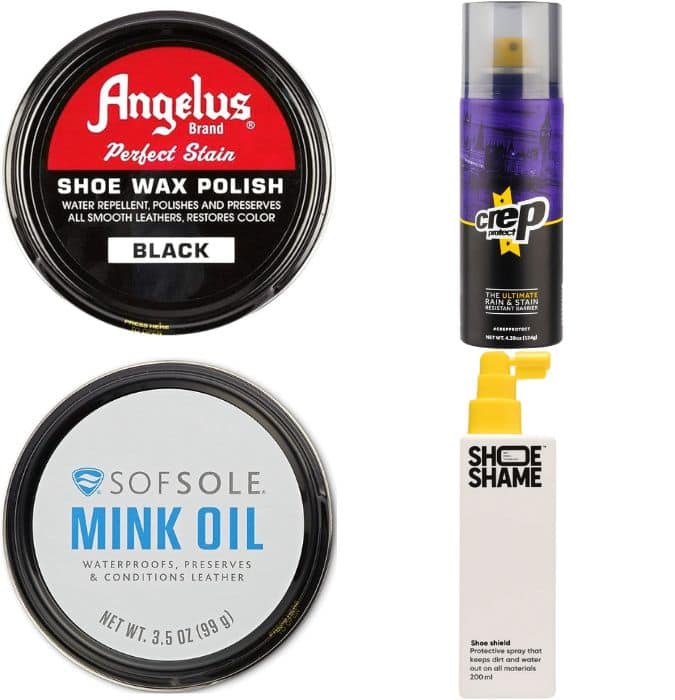 Men's fabric protector sprays and shoe care kits