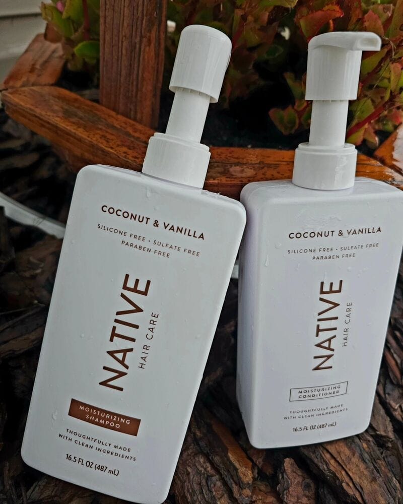 bottles of Coconut and Vanilla Moisturizing Shampoo and Conditioner