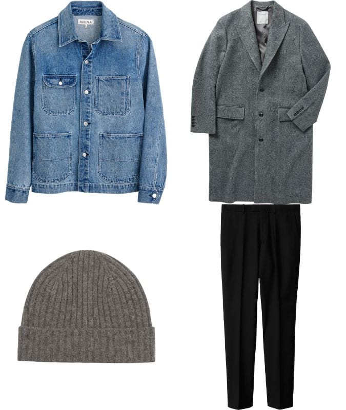 Denim Jacket + Overcoat + Beanie Products