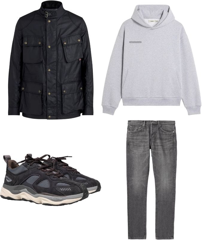 Wax Jacket + Hoodie + Statement Trainers Products