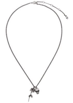 Alexander McQueen Skull & Dipped Rose Necklace