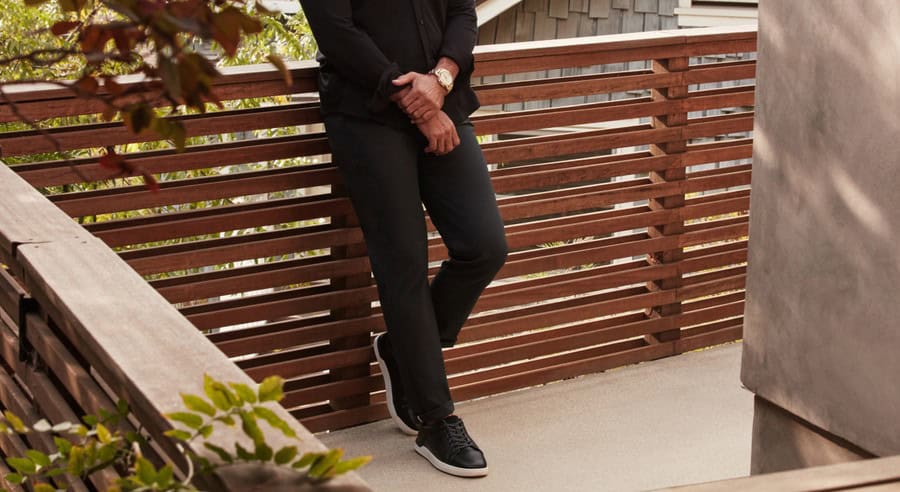 man wearing the Jetsetter Tech Pants by Jack Archer