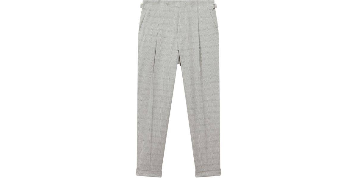 Reiss Ridge Prince of Wales Rolled Hem Trousers