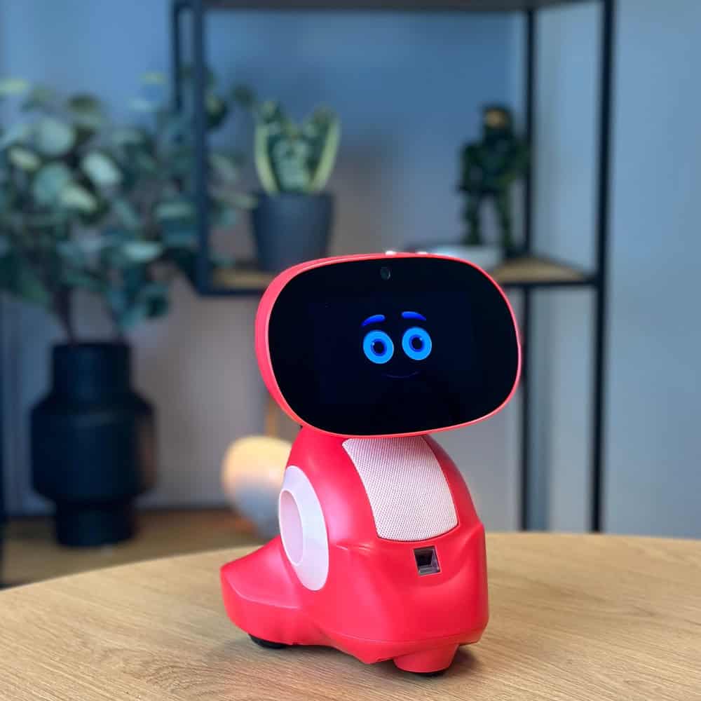 a red Miko 3 AI Robot