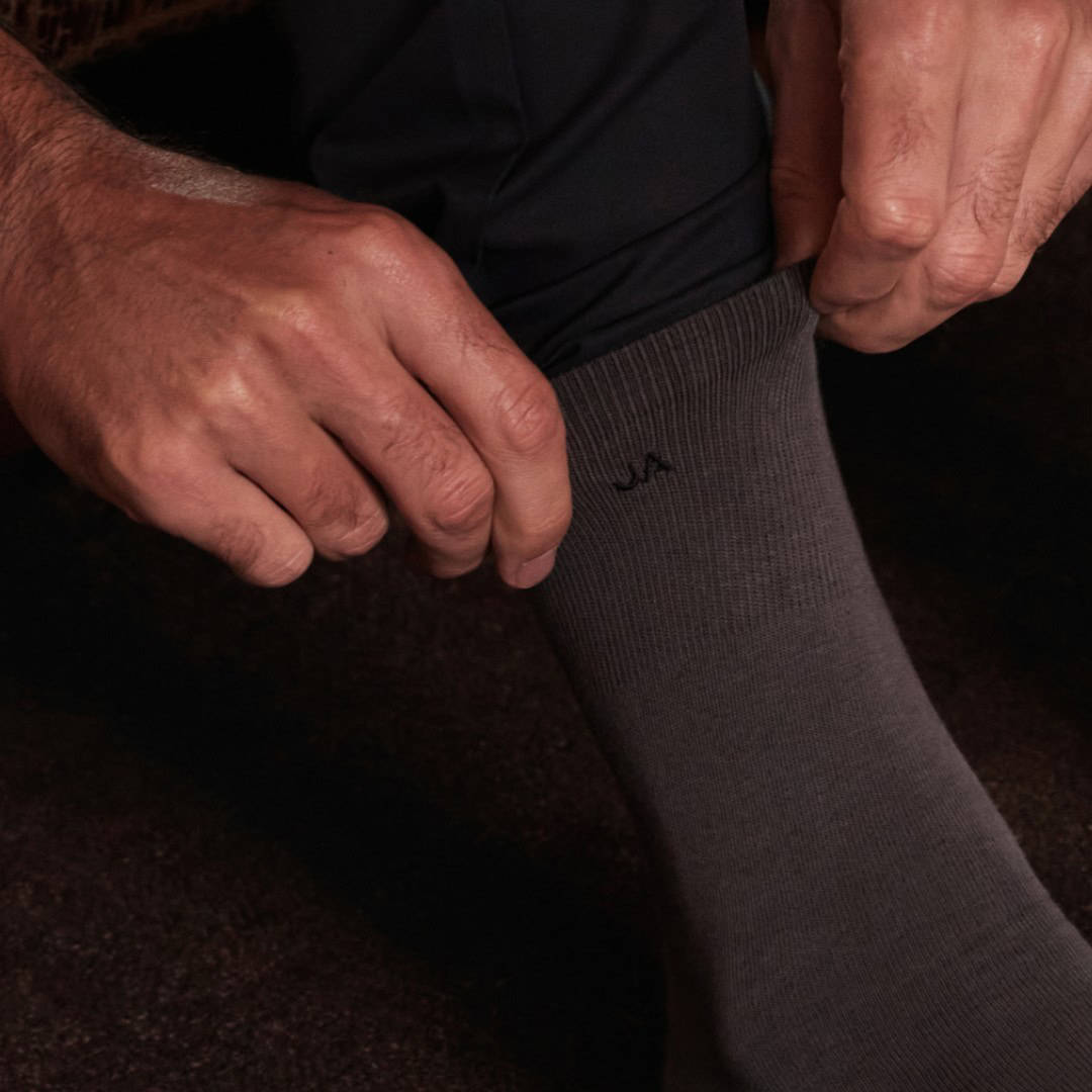 man wearing the Anytime Socks by Jack Archer