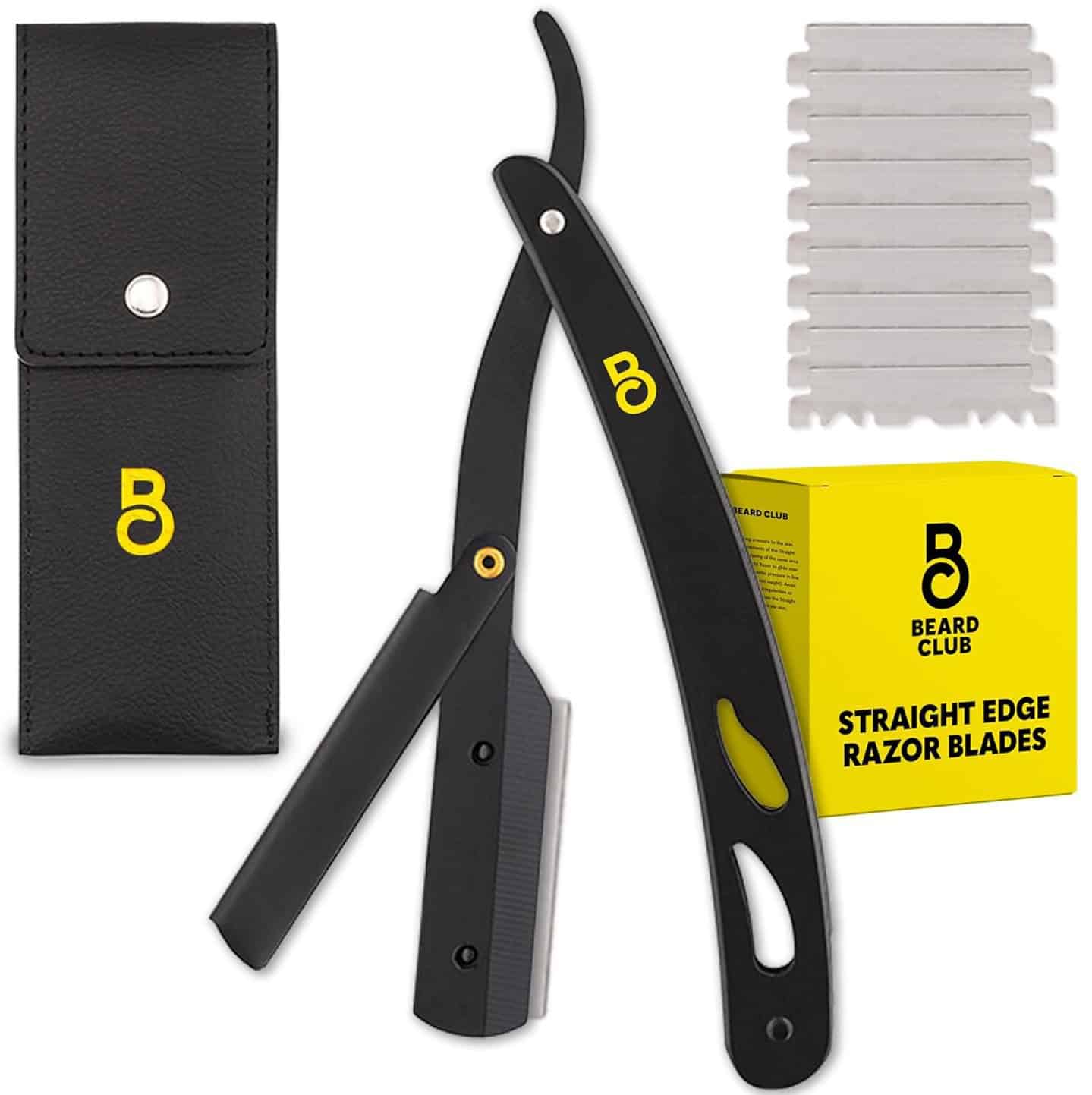 Beard Club black stainless steel straight razor