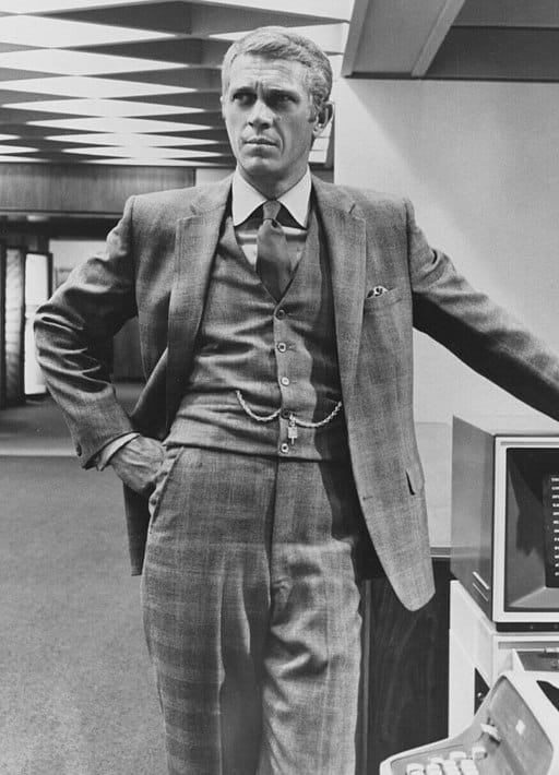 Steve McQueen In a Three Piece Suit