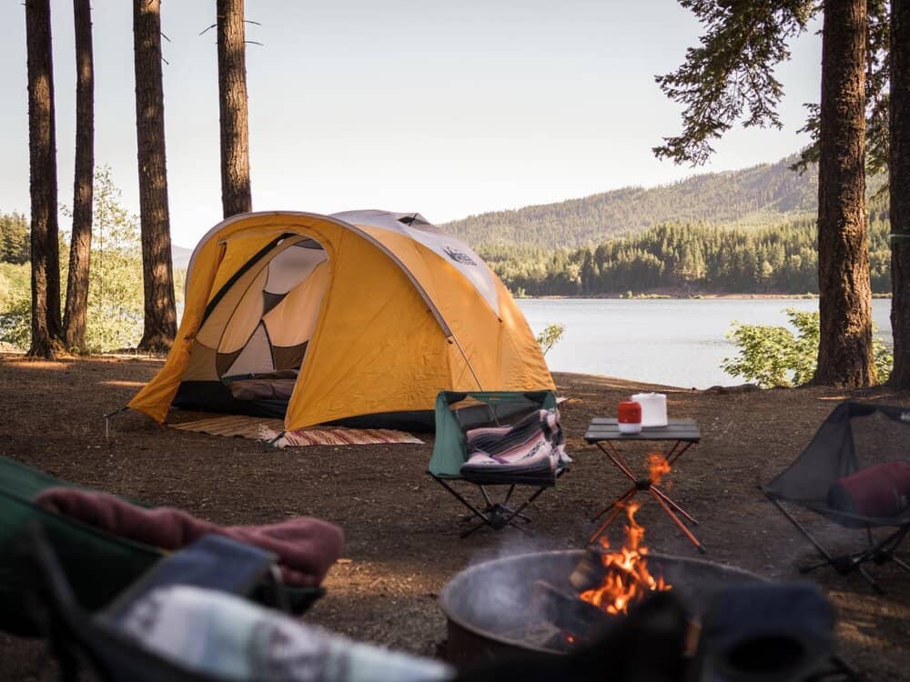 a Rei tent in a campsite