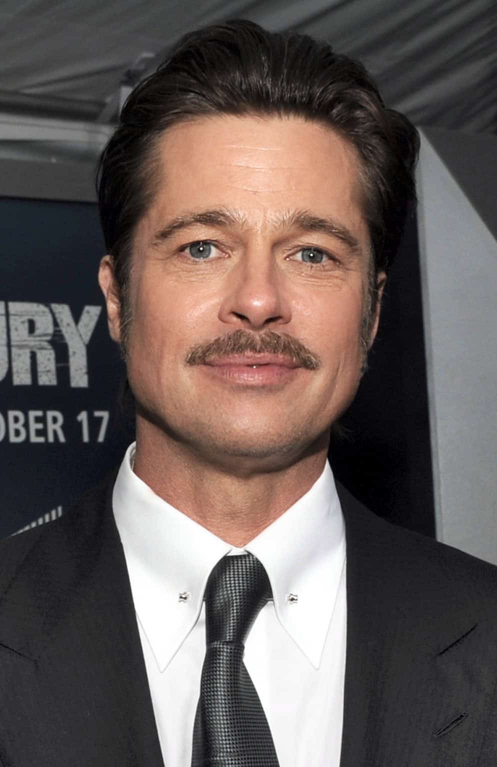Brad Pitt at the world premiere of the movie Fury