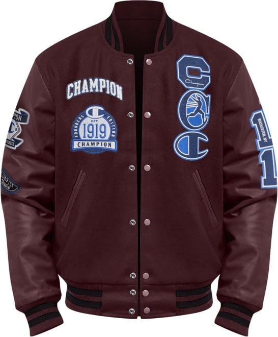 Champion Letterman Varsity Bomber Jacket with Patches