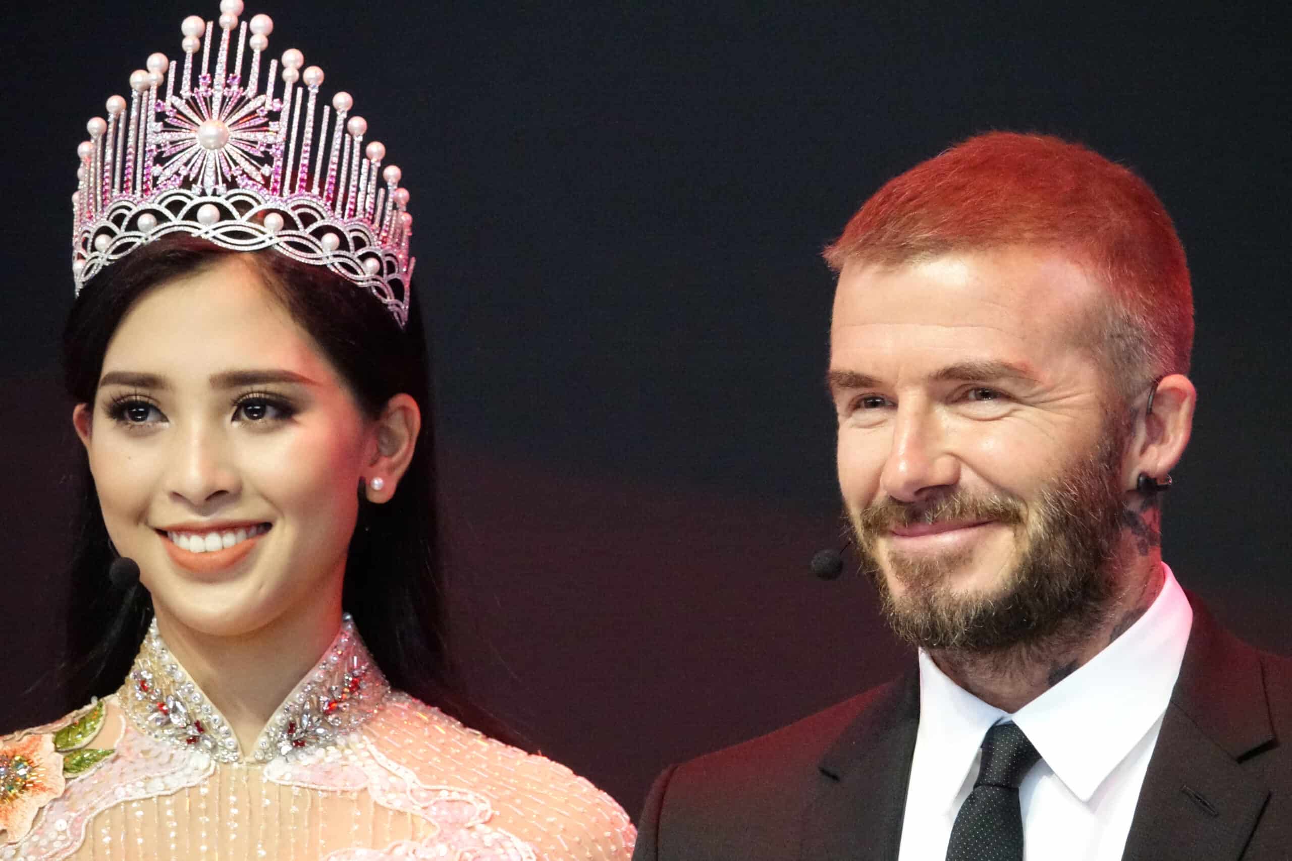 David Beckham with Ms. Vietnam in 2017