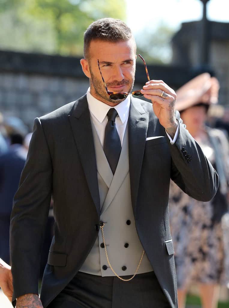 David Beckham in a three piece suit