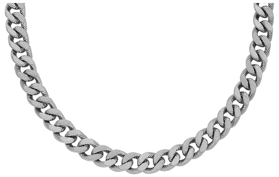 Fossil Harlow Linear Texture Chain Stainless Steel Necklace