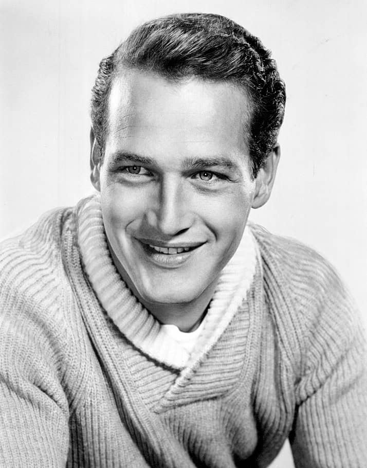 Paul Newman 1958 wearing a ribbed sweater