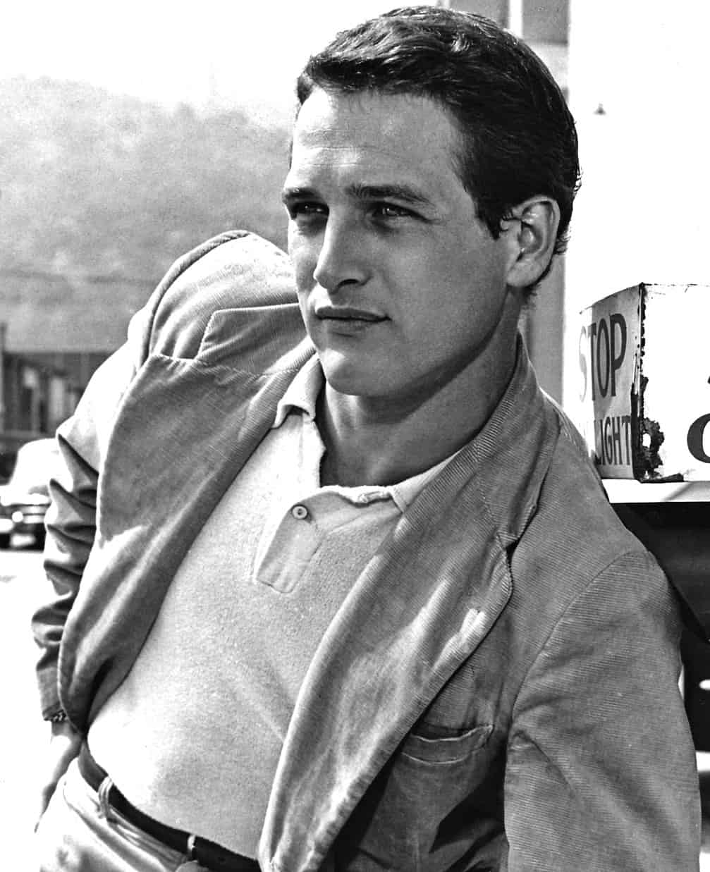 Paul Newman 1954 wearing a textured blazer