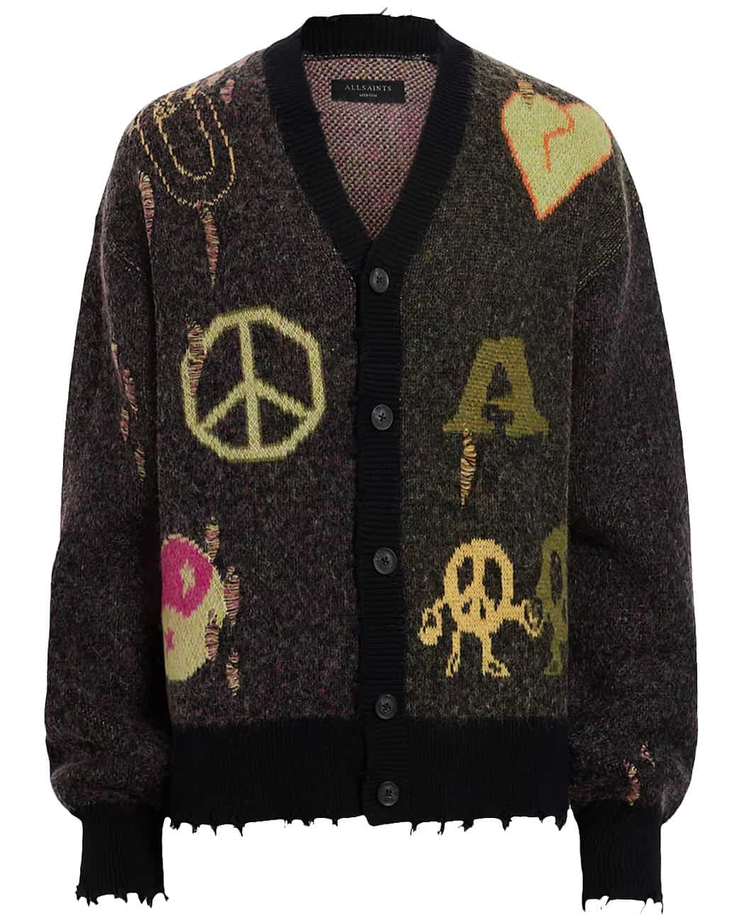 AllSaints Emotive Oversized Jacquard Cardigan
