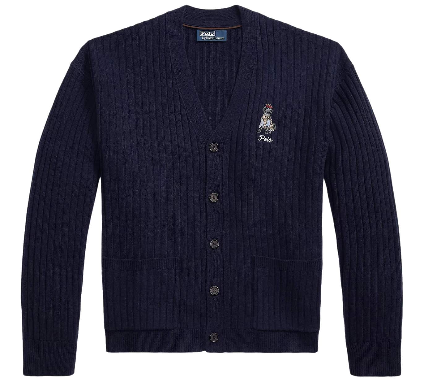 Polo Ralph Lauren Big Fit Dog-Embroidered Wool Cardigan