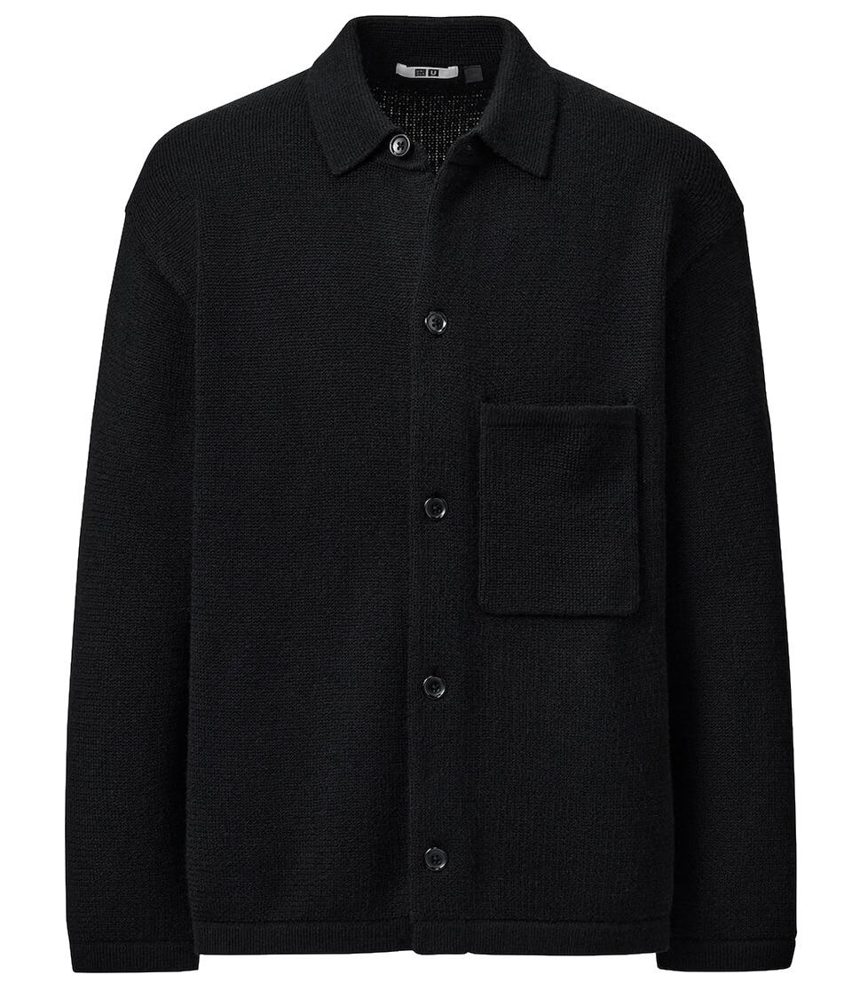 Uniqlo Milano Ribbed Shirt Collar Cardigan