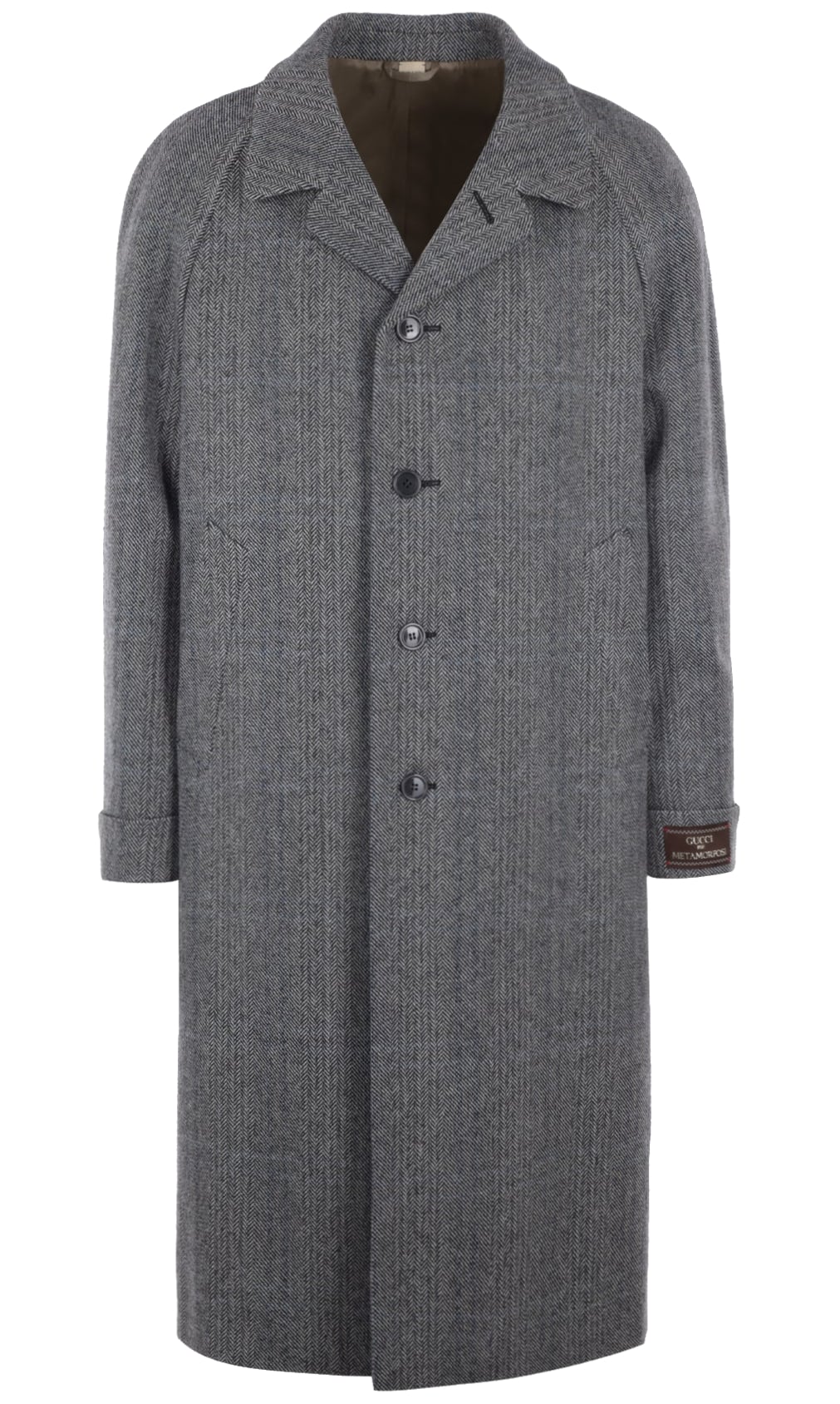Gucci Single Breasted Houndstooth Checked Coat