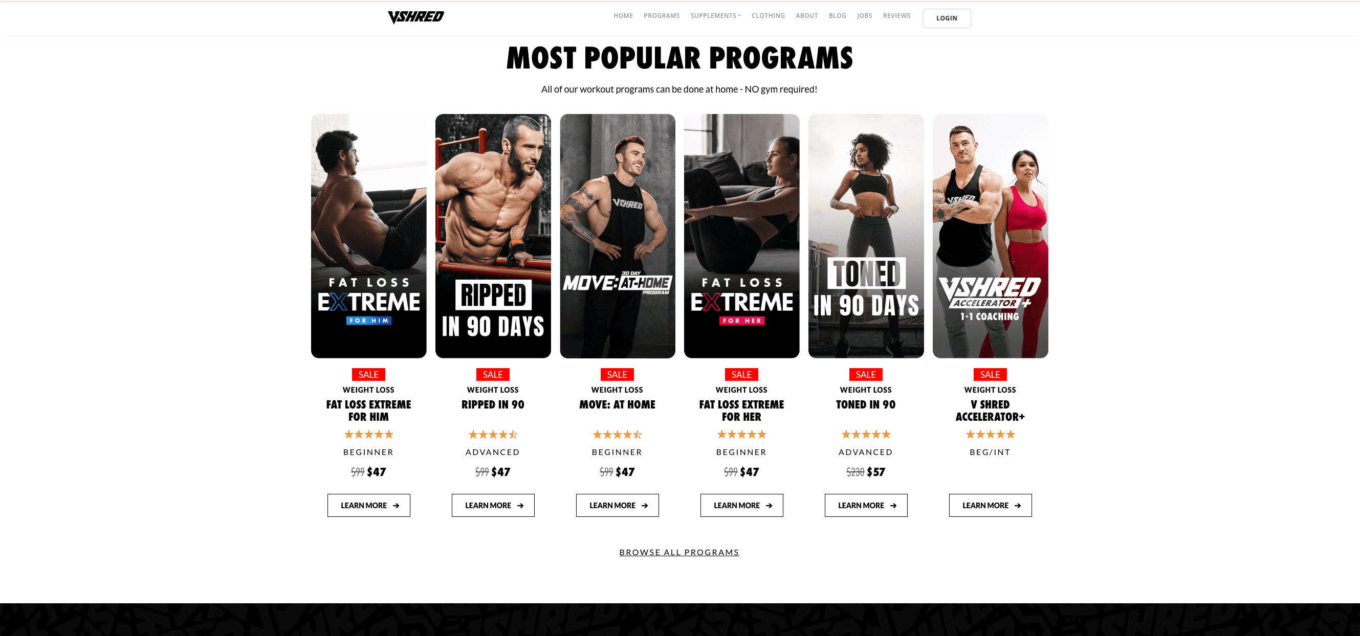 Image of V Shred homepage to supplement this vshred reviews