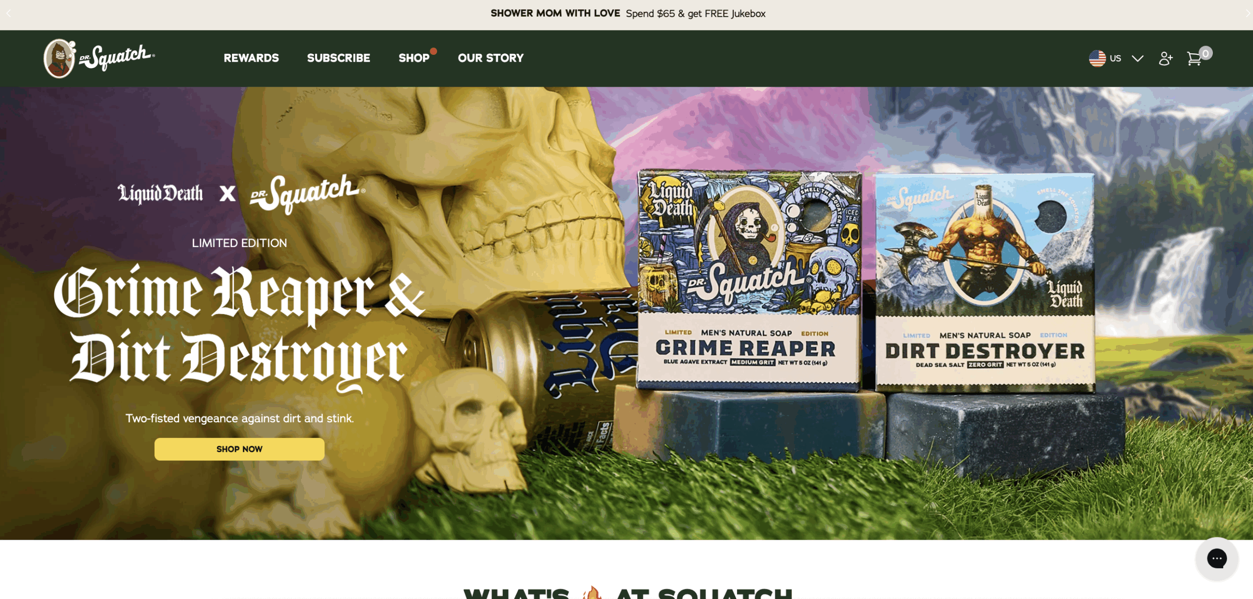 Dr Squatch homepage