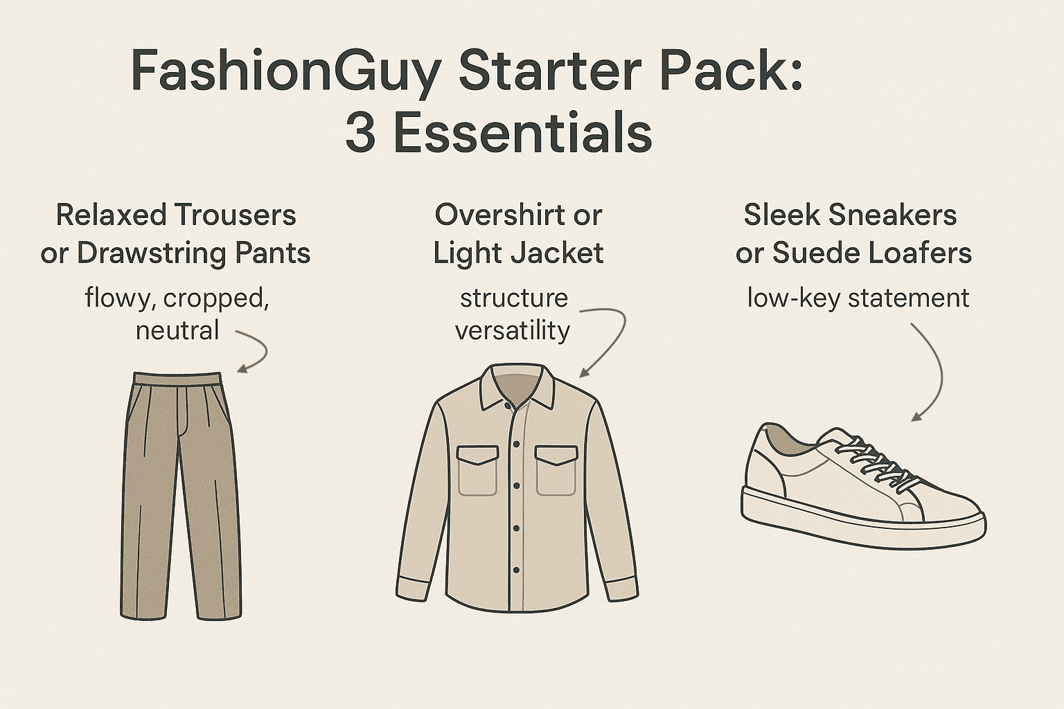 The FashionGuy Starter Pack One Look, Three Essentials