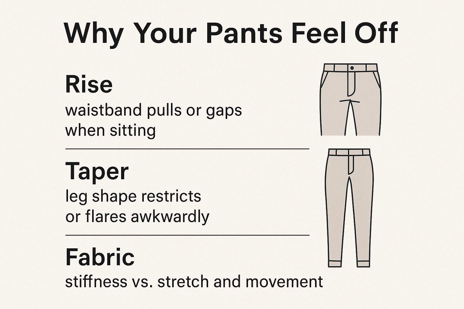 Why Your Pants Feel Off (Even if They Technically Fit)