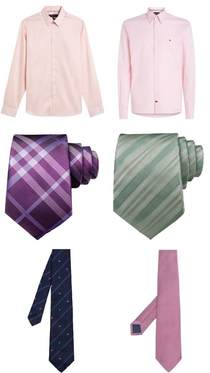 Men's Pink Shirt and Tie Combinations