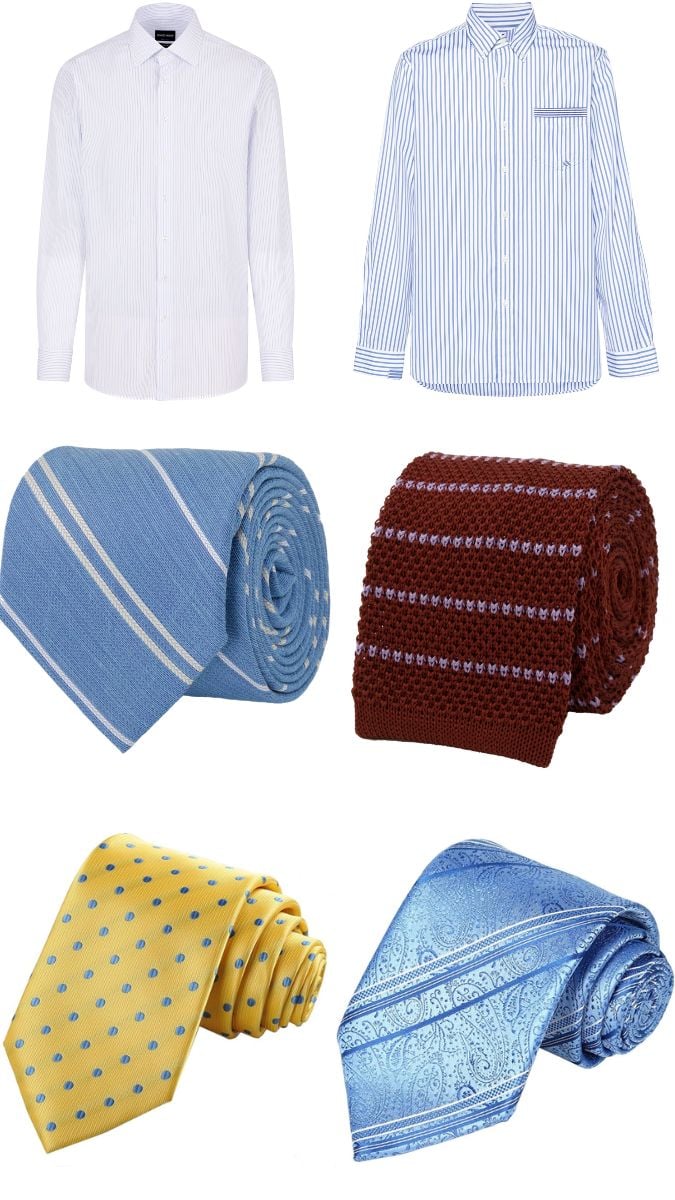 Men's Striped Shirt and Tie Combinations