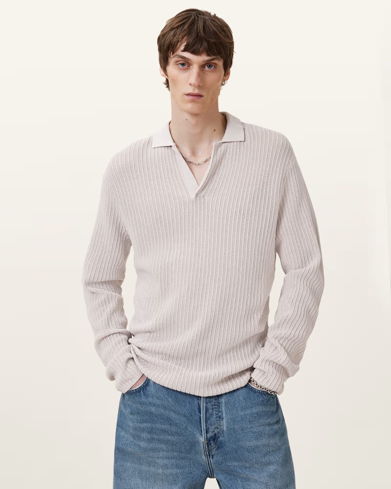 Thoma Long Sleeve Knitted Polo