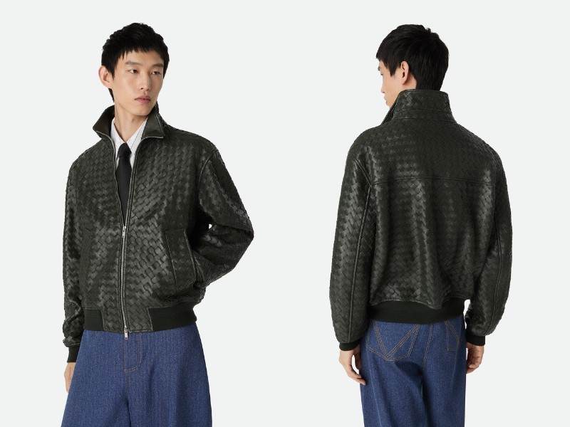 Bottega Veneta Intrecciato Leather Blouson