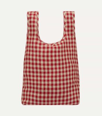 The Red Gingham Linen Tote