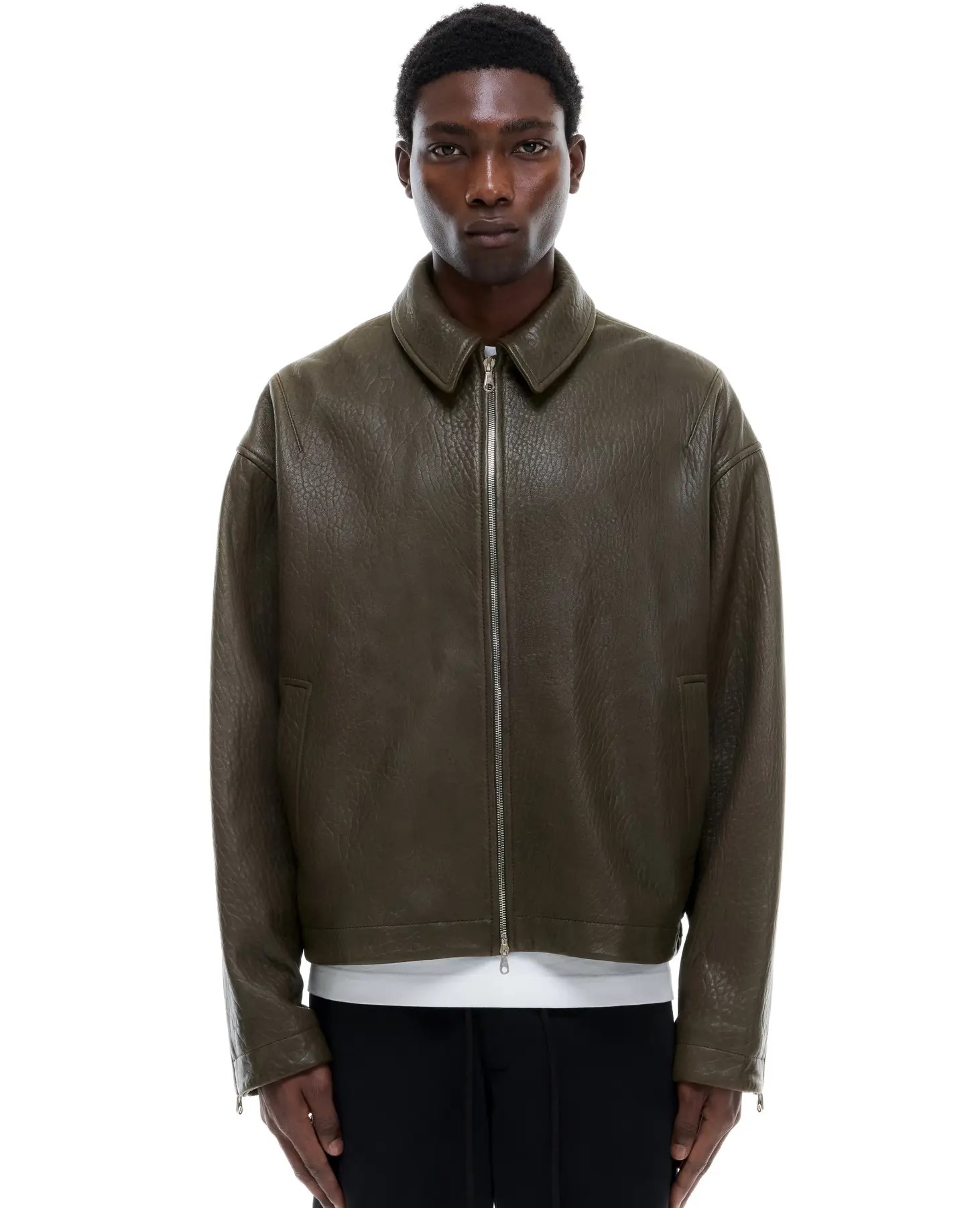 Cole Buxton Shrunken Leather Jacket