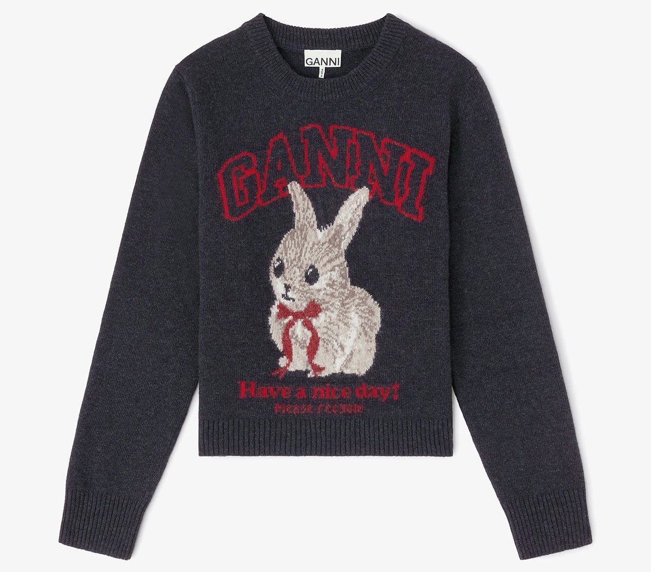 GANNI Wool Graphic Sweater