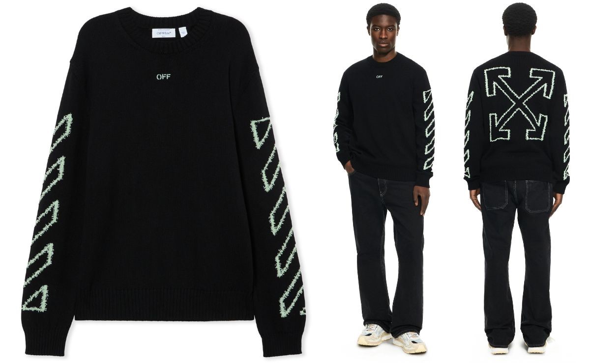 Off-White Diagonal Arrow Fuzzy Crewneck