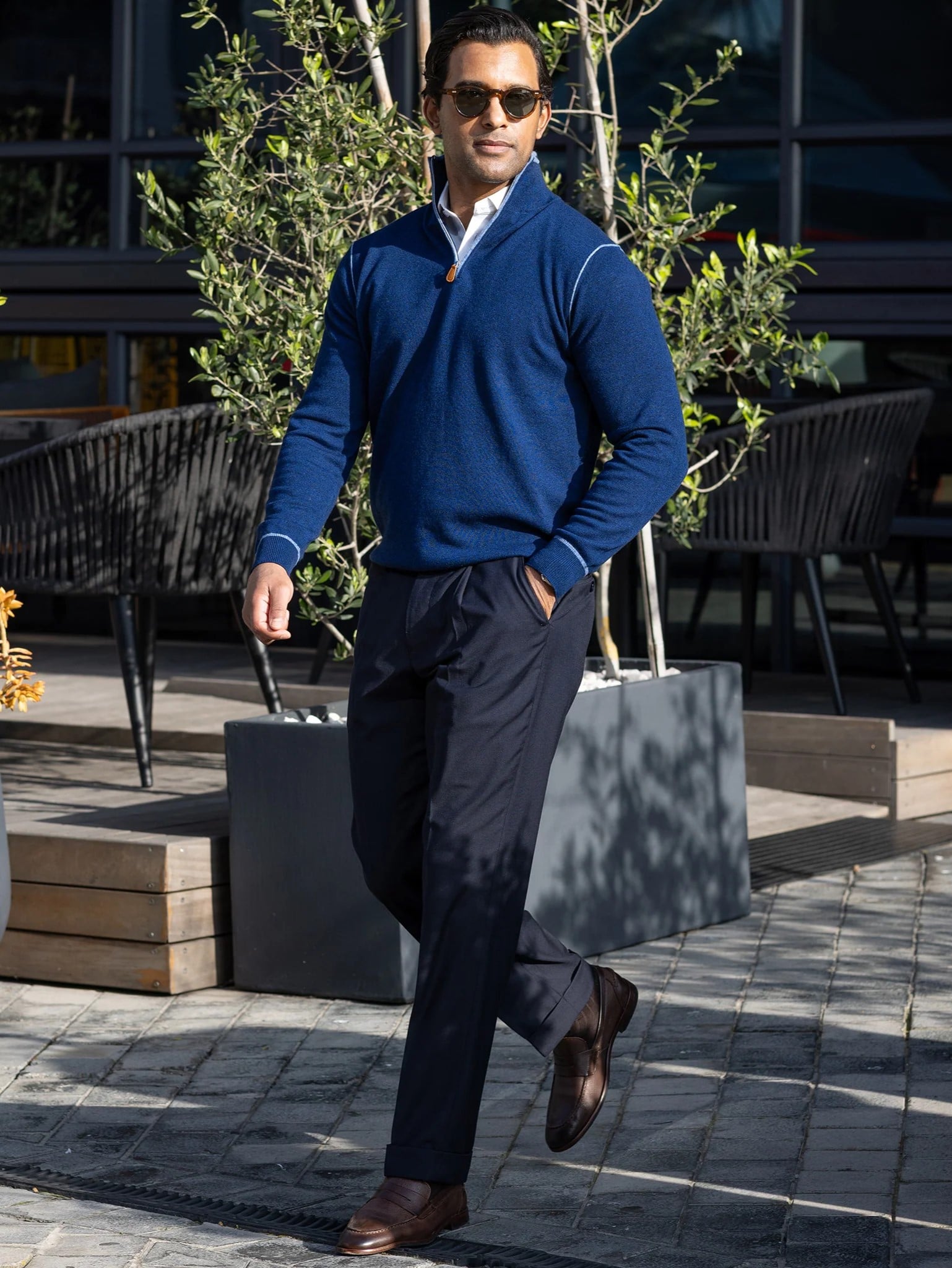 Collars & Co Napoli Accent Quarter Zip