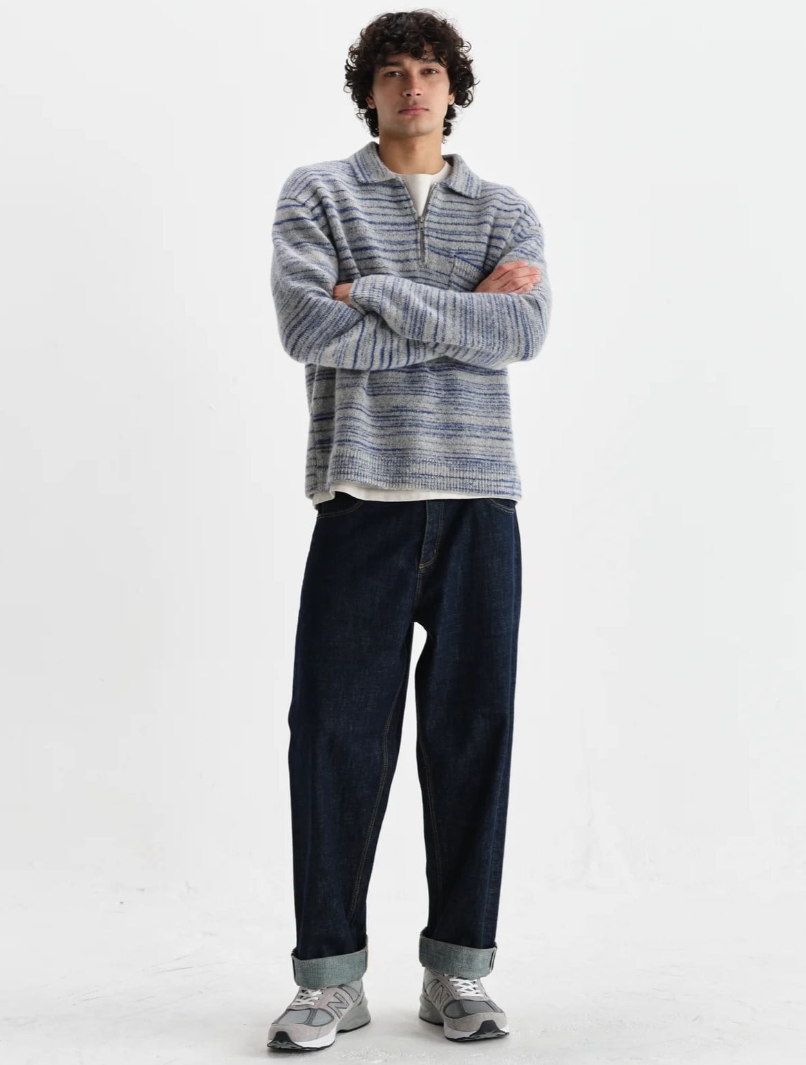 Wax London Space Dye Zip Polo