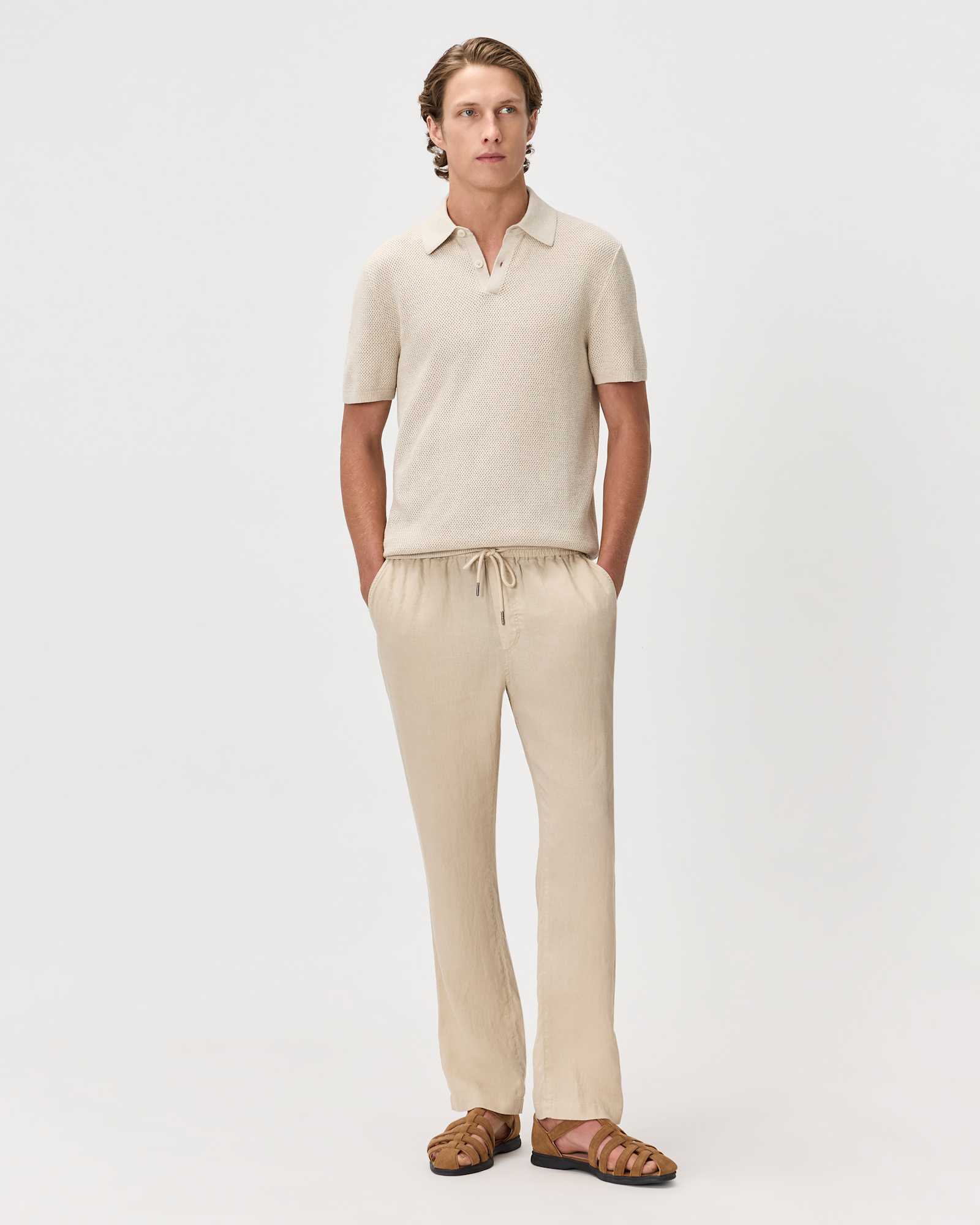 Quince Mesh Stitch Organic Cotton Sweater Polo