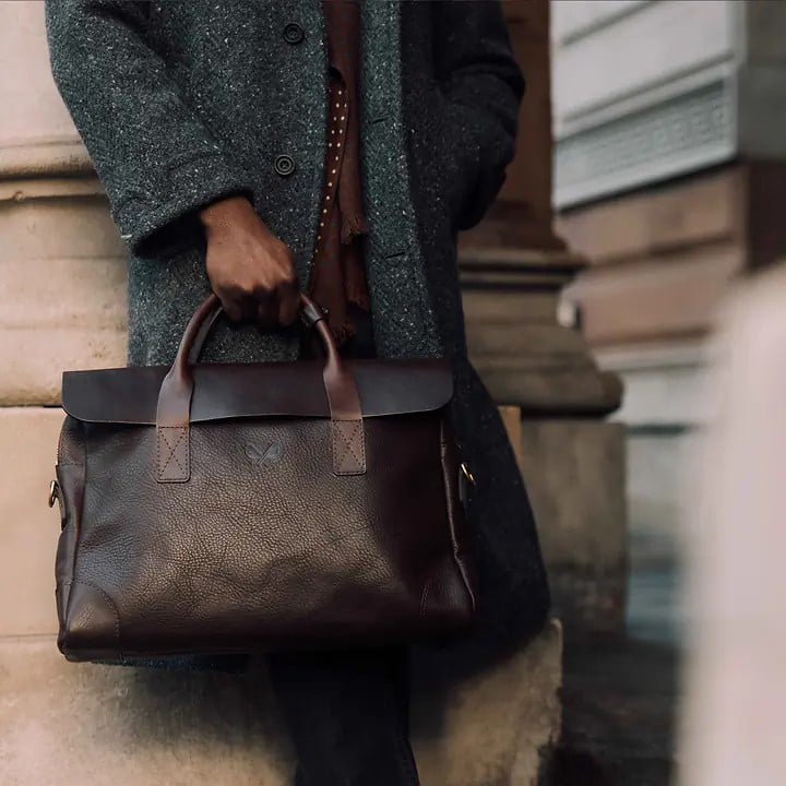 Bennett Winch Leather Brief Brown