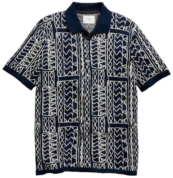 Billy Reid Geo Stitch Sweater Polo