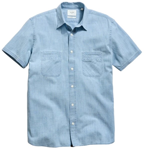 Billy Reid Short Sleeve Chambray Donelson Shirt