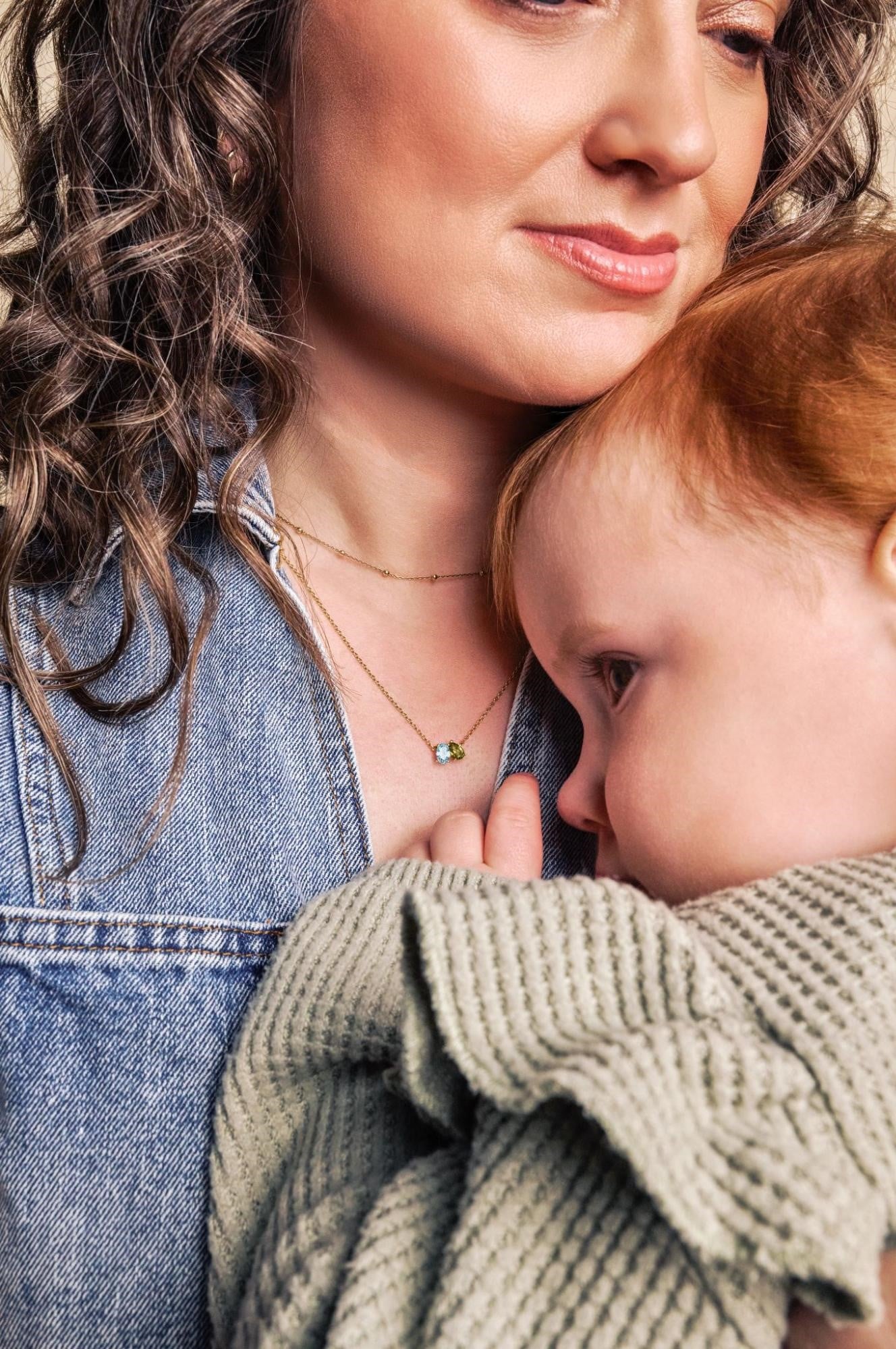 Jewlr Toiet Moi Oval & Pear Gemstone Necklace