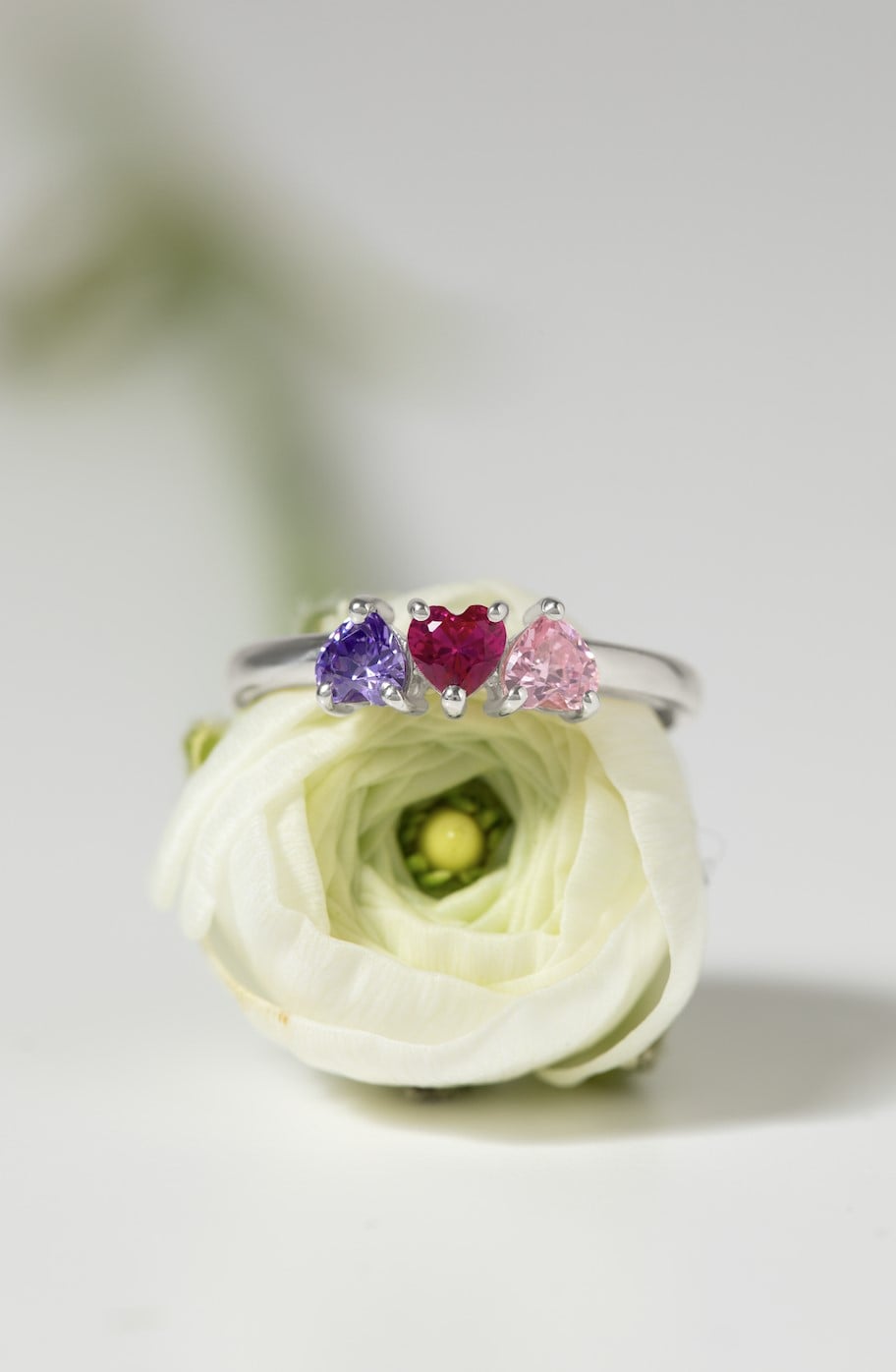 Jewlr 3 Heart Birthstone Ring