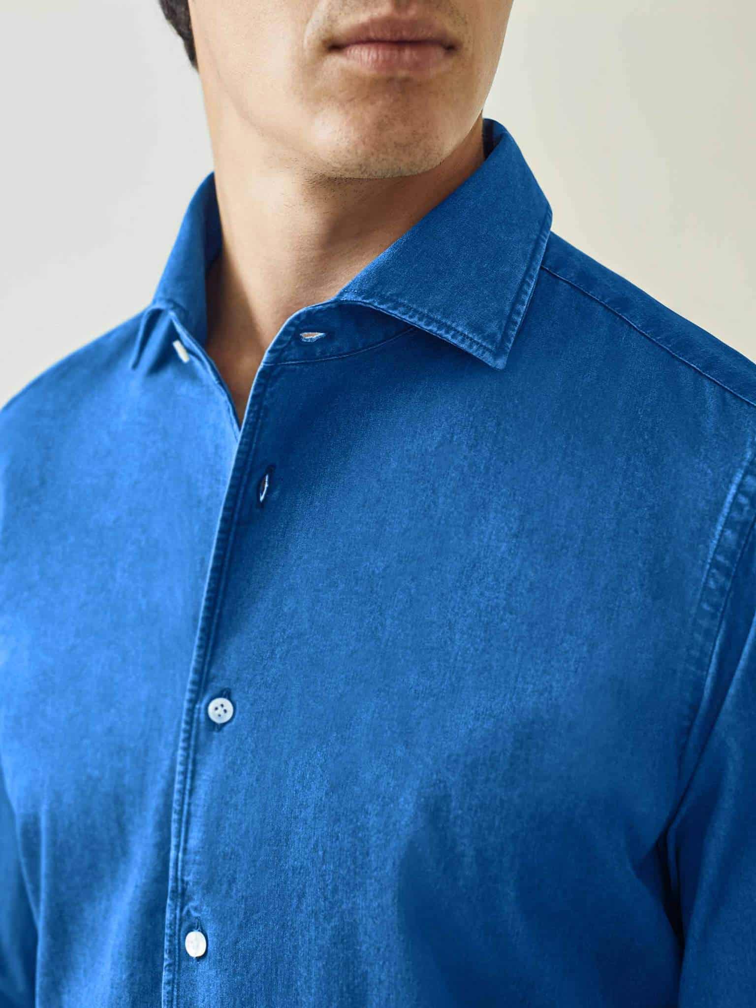 Luca Faloni Blue Denim Shirt