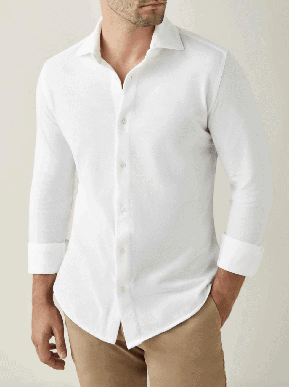 Man wearing button up shirt